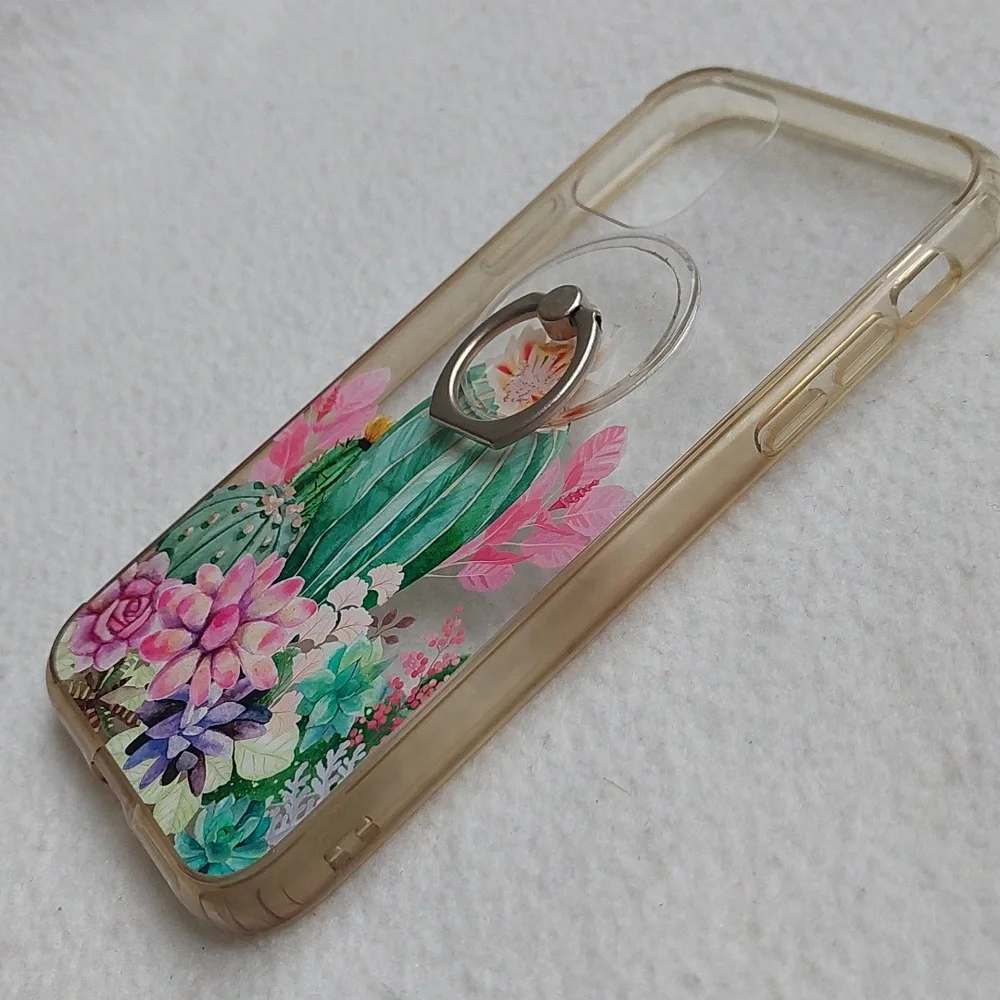 SOKAD Floral Cactus Phone Protective Case iPhone11 Cover with Ring Holder NWOT